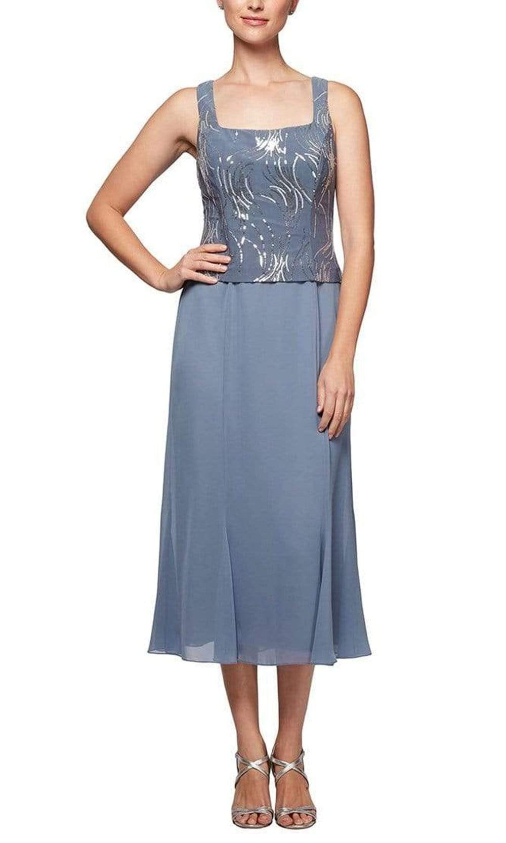 1962675 Firework Motif Jacket Tea Length Dress