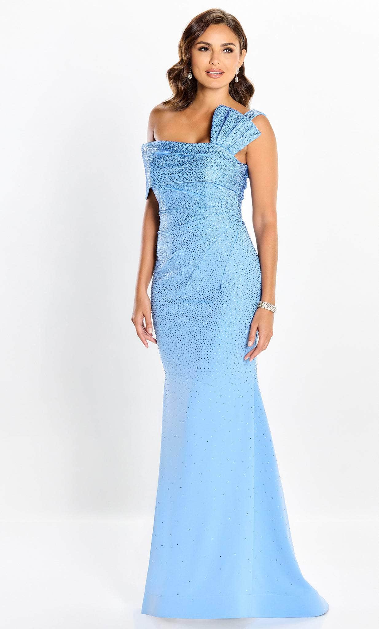 One Strap Beaded Trumpet Gown