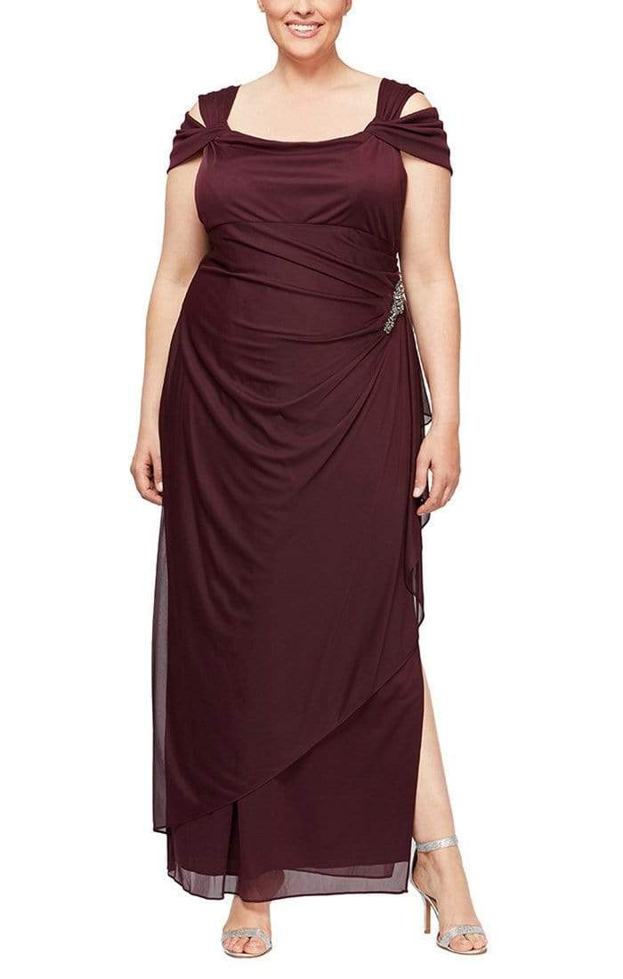 432902 Plus Size Cowl Neck Sheath Dress