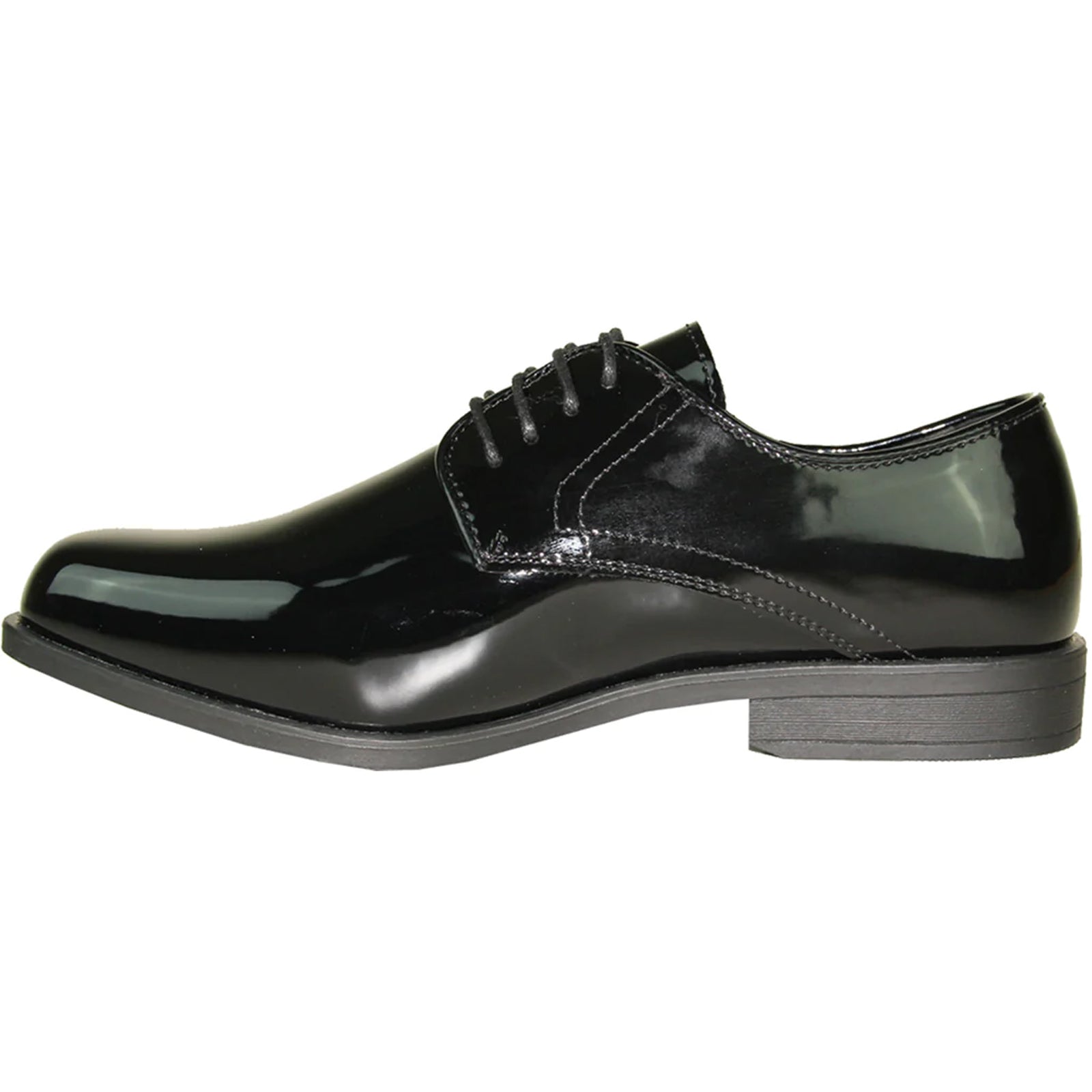 Mens Classic Formal Shiny Patent Tuxedo Shoe in Black