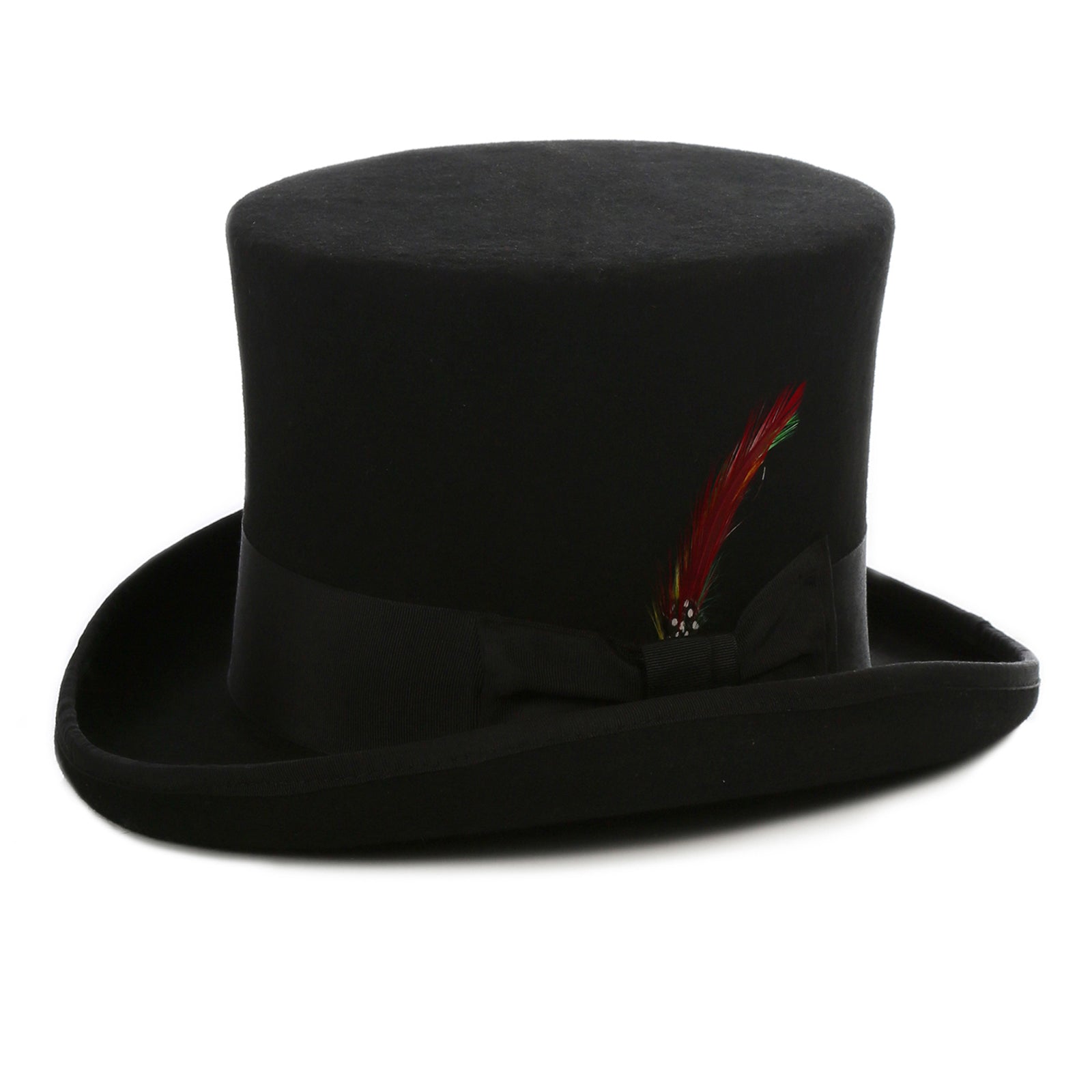 Men’s Tall 100% Wool Dress Top Hat in Black