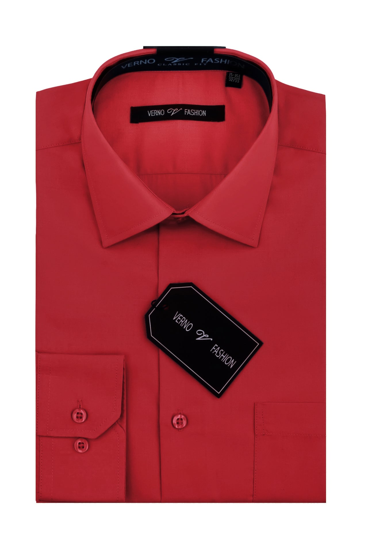 Men’s Regular Fit Cotton Blend Dress Shirt in Brick Red