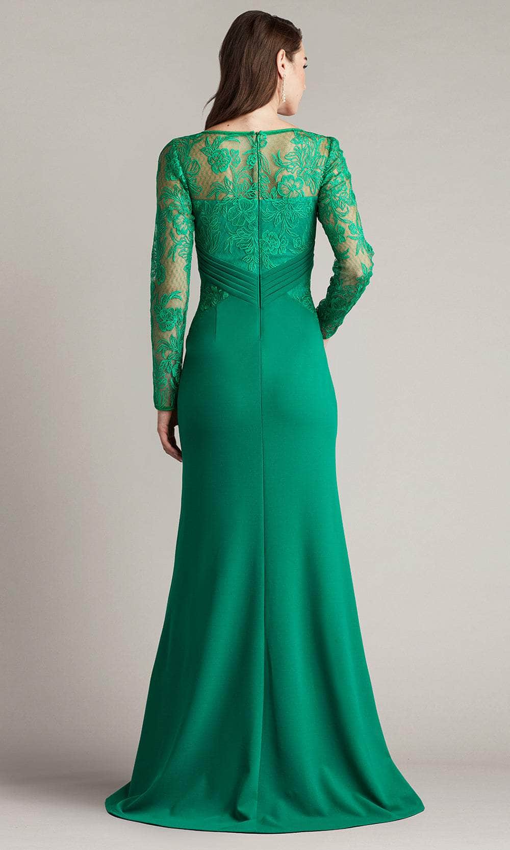 Illusion Bateau Embroidered Formal Gown