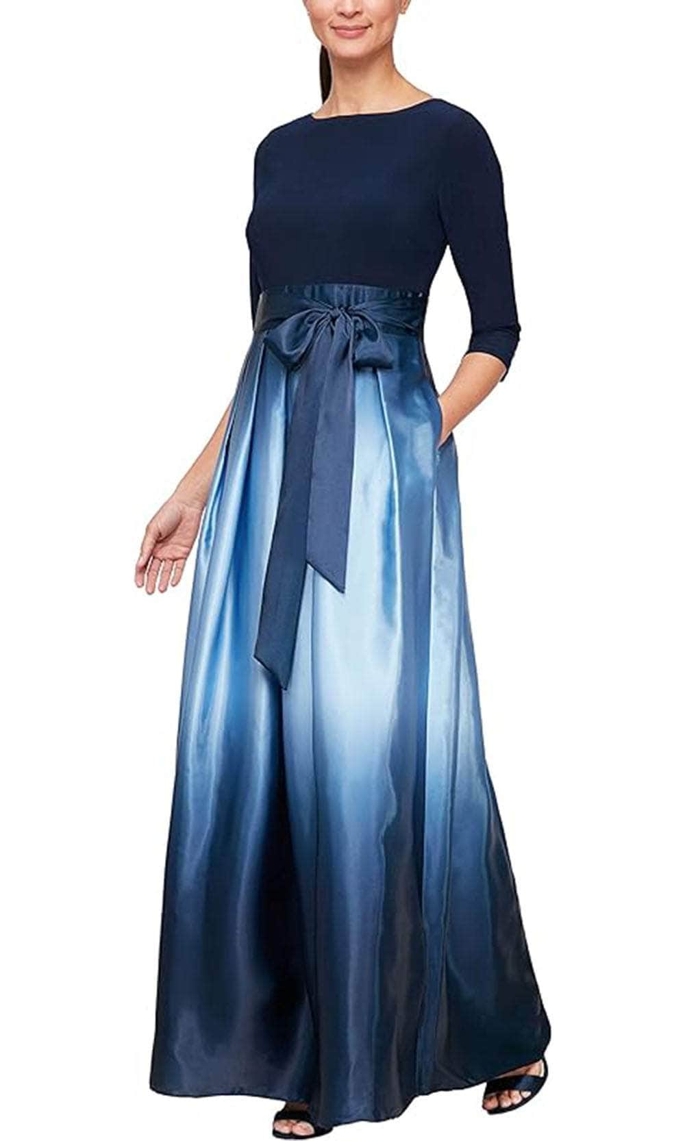 Ombre Charmeuse A-Line Dress