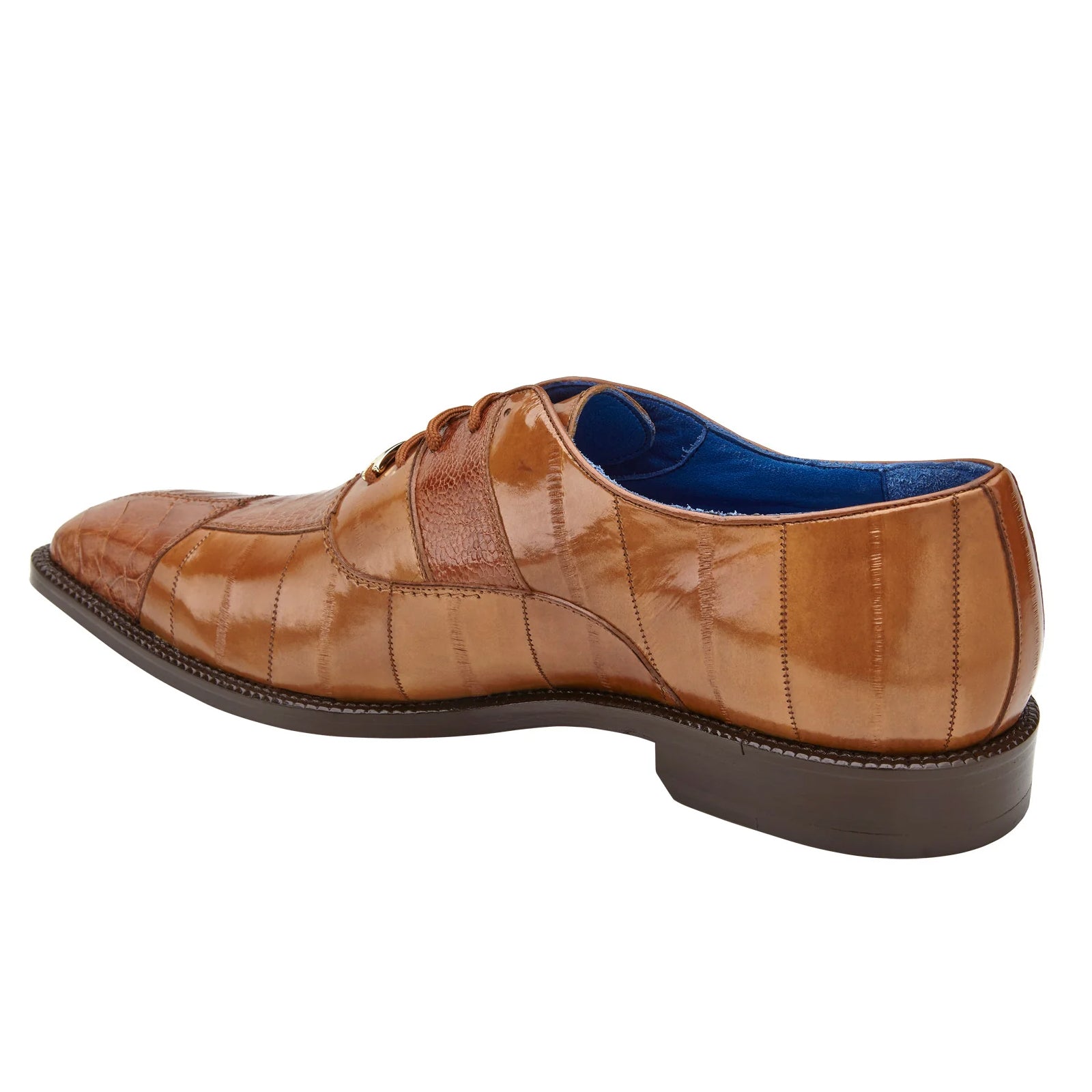 Men’s Belvedere Mare Ostrich Leg & Eel Skin Dress Shoe in Camel
