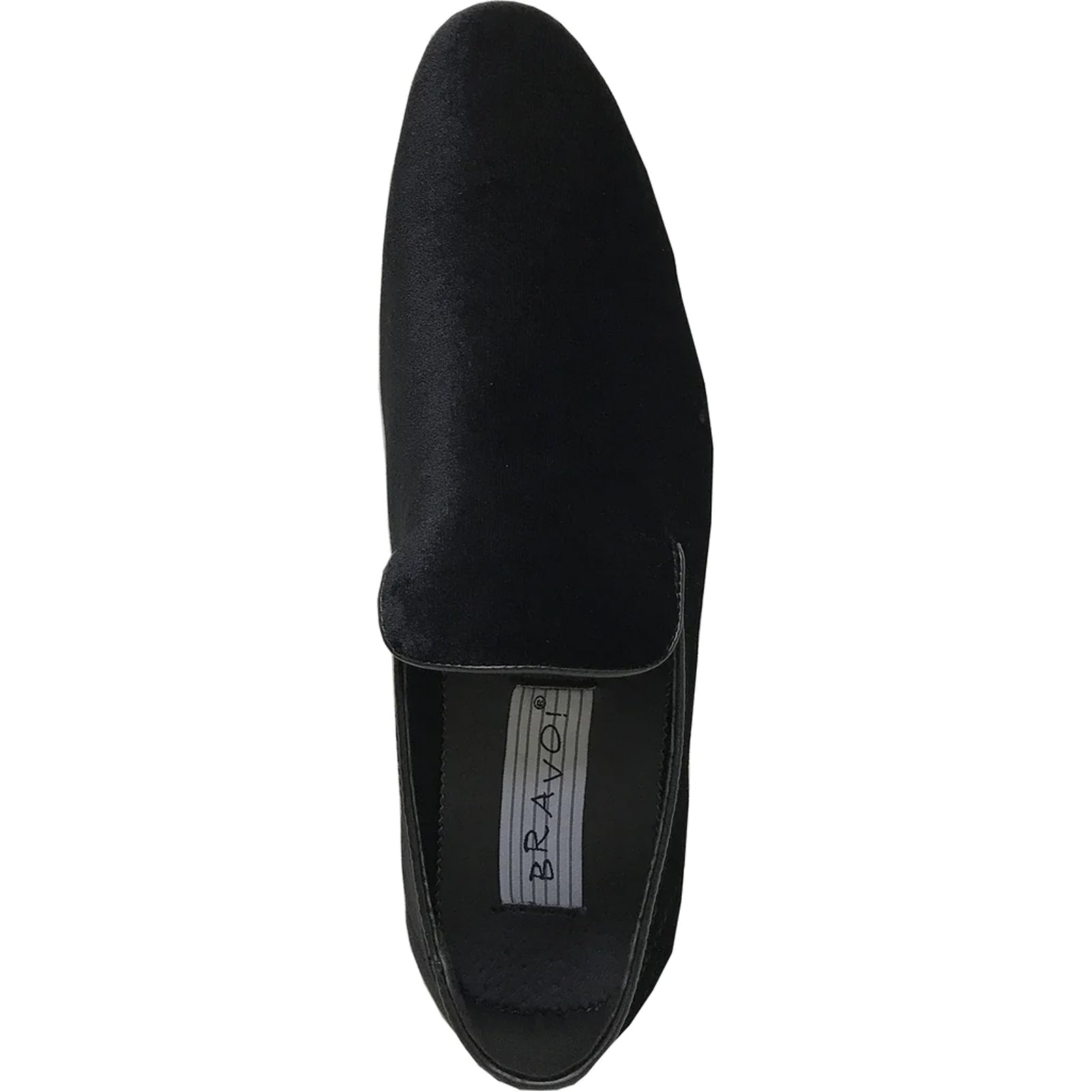 Mens Modern Slip On Velvet Tuxedo Loafer in Black