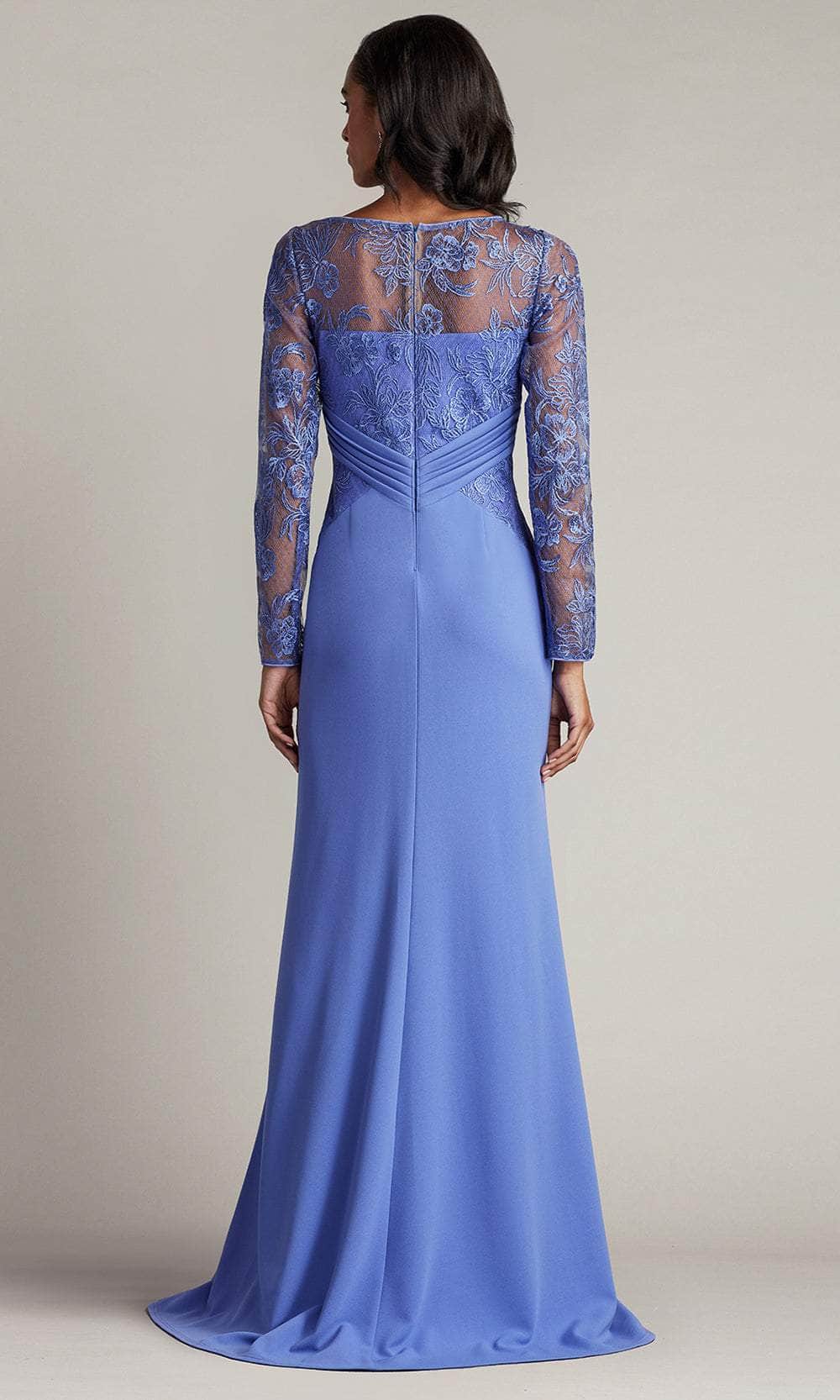 Illusion Bateau Embroidered Formal Gown