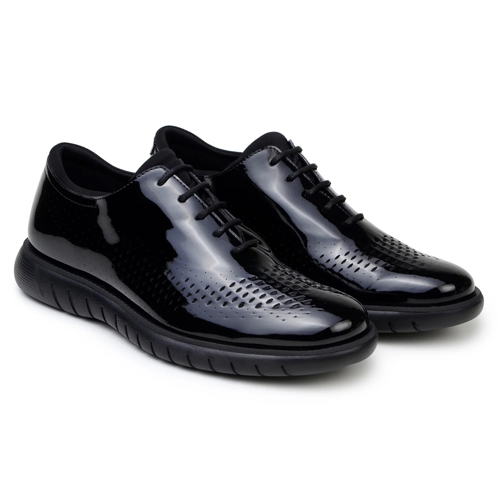 Men’s Belvedere Maxim Patent Leather Tuxedo Dress Sneaker in Black