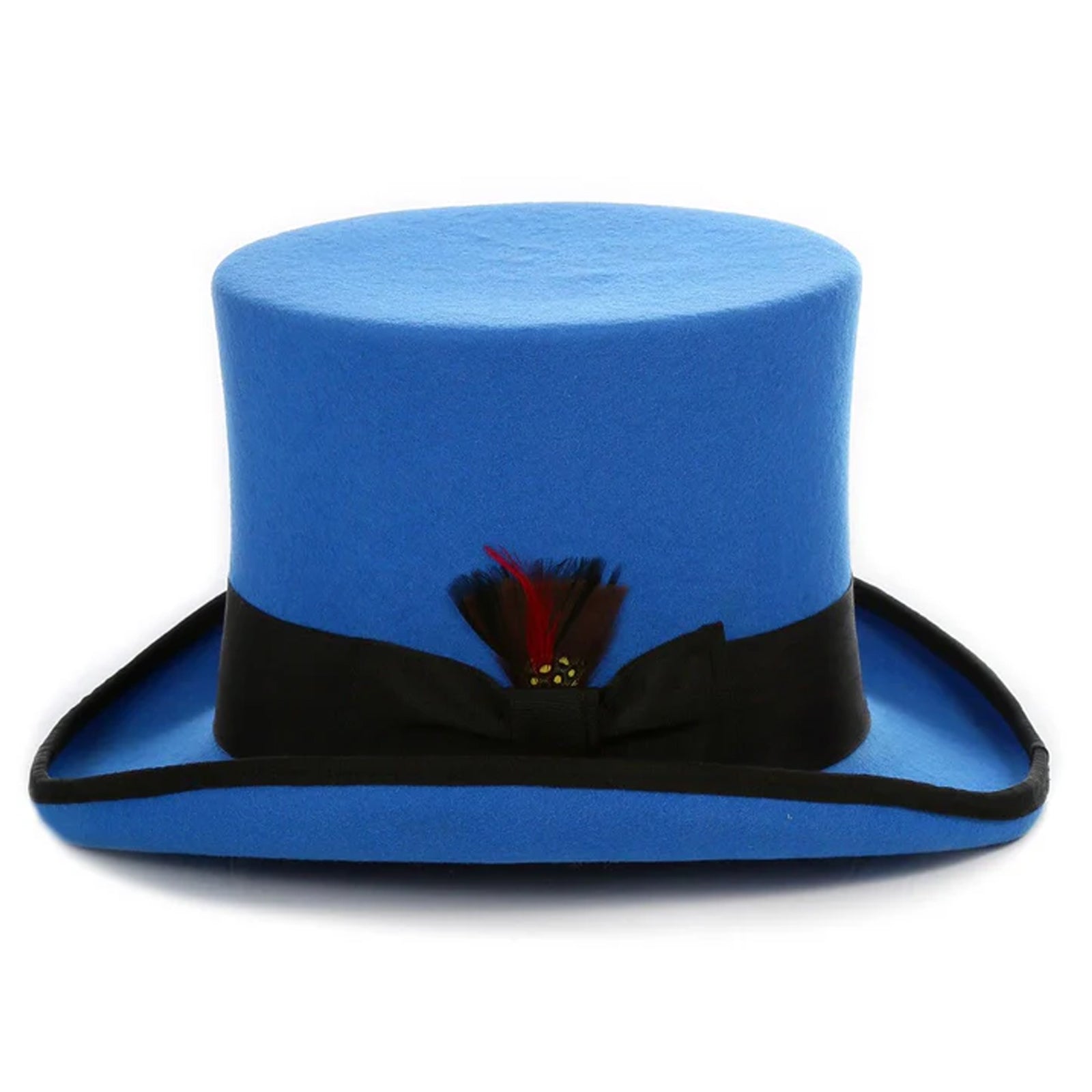 Men’s Tall 100% Wool Dress Top Hat in Blue & Black