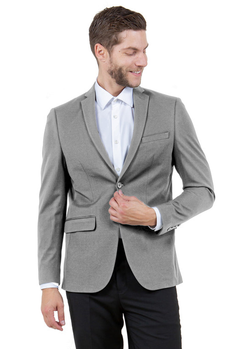 Men’s Basic Business Sport Coat Blazer in Grey