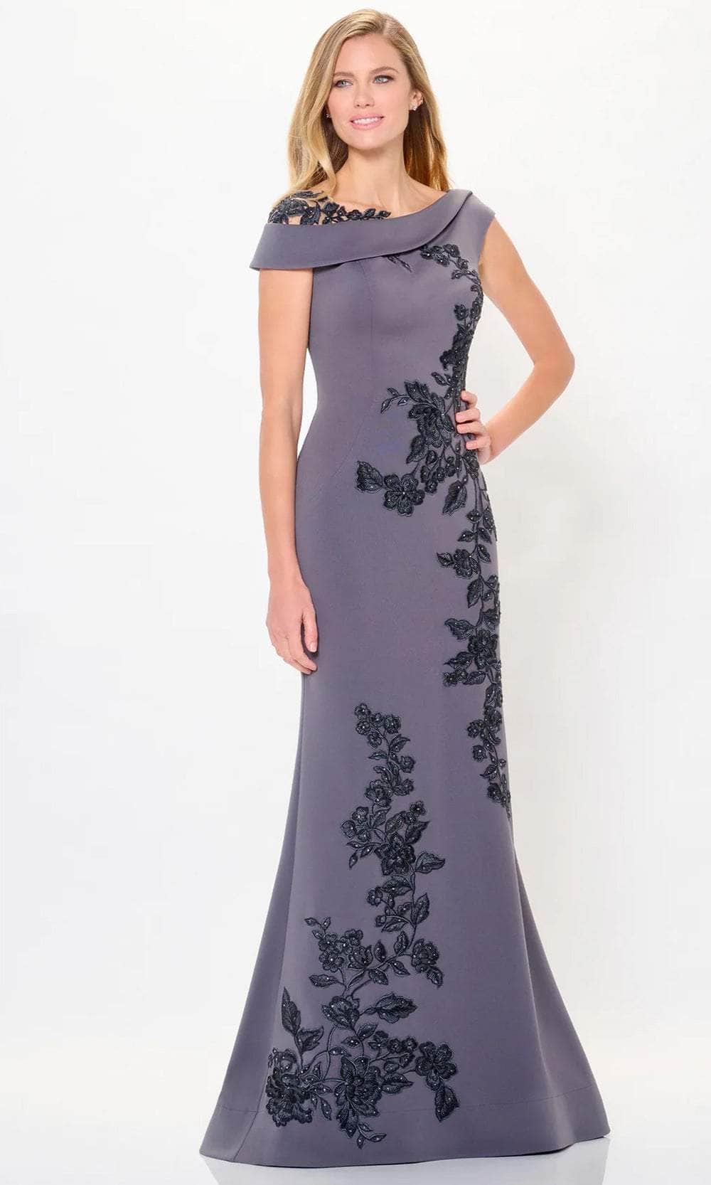 Applique Mermaid Evening Dress