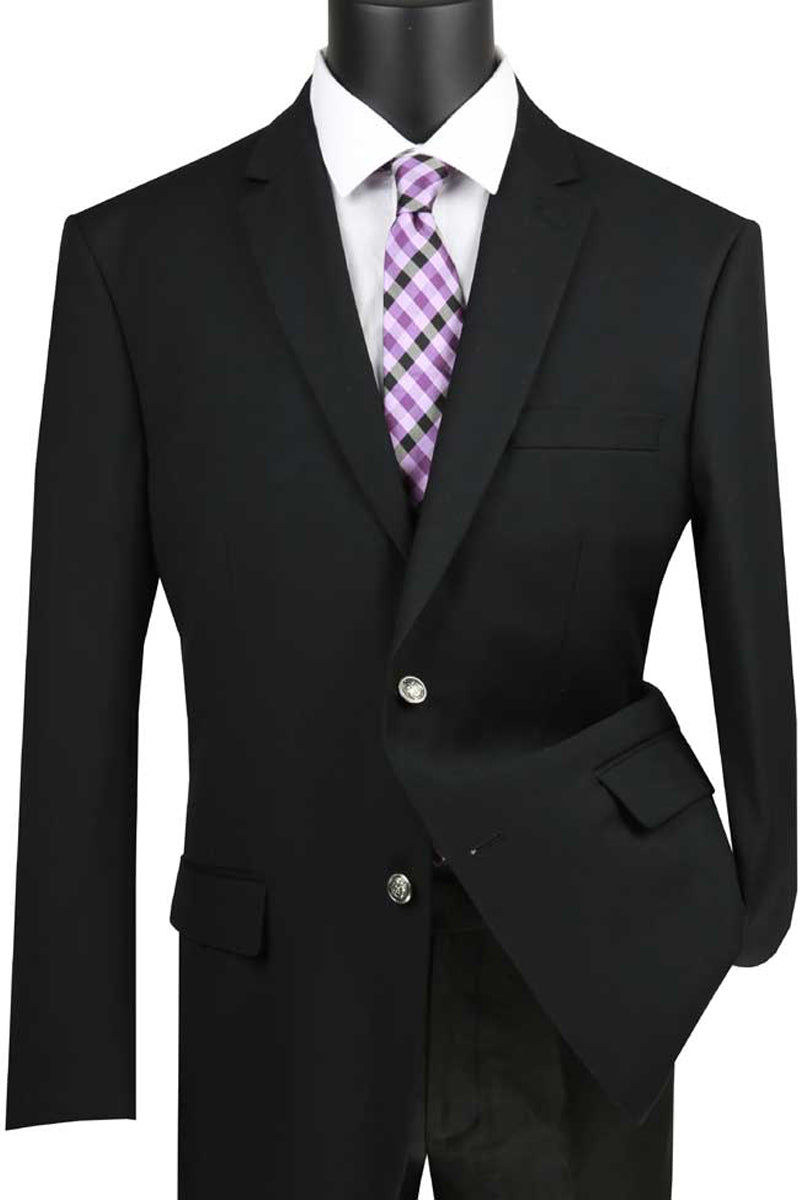 Mens Classic Fit 2 Button Dress Blazer Sport Jacket in Black