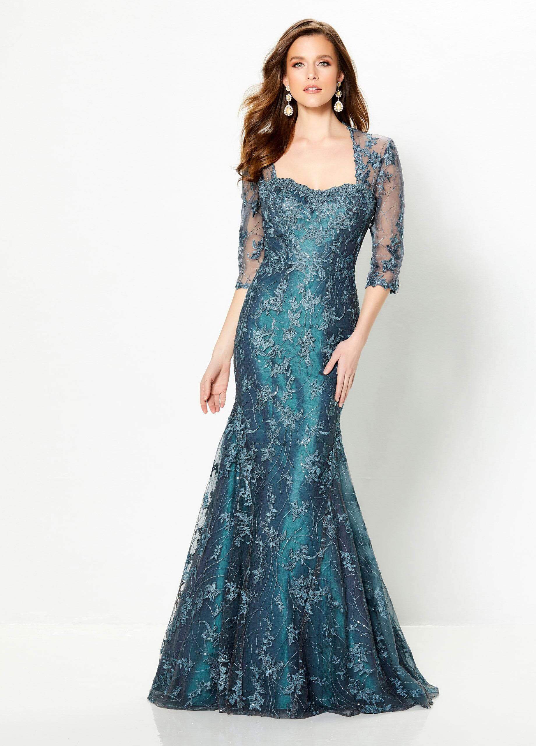 219979W Embroidered Tulle Mother of the Groom Mermaid Gown
