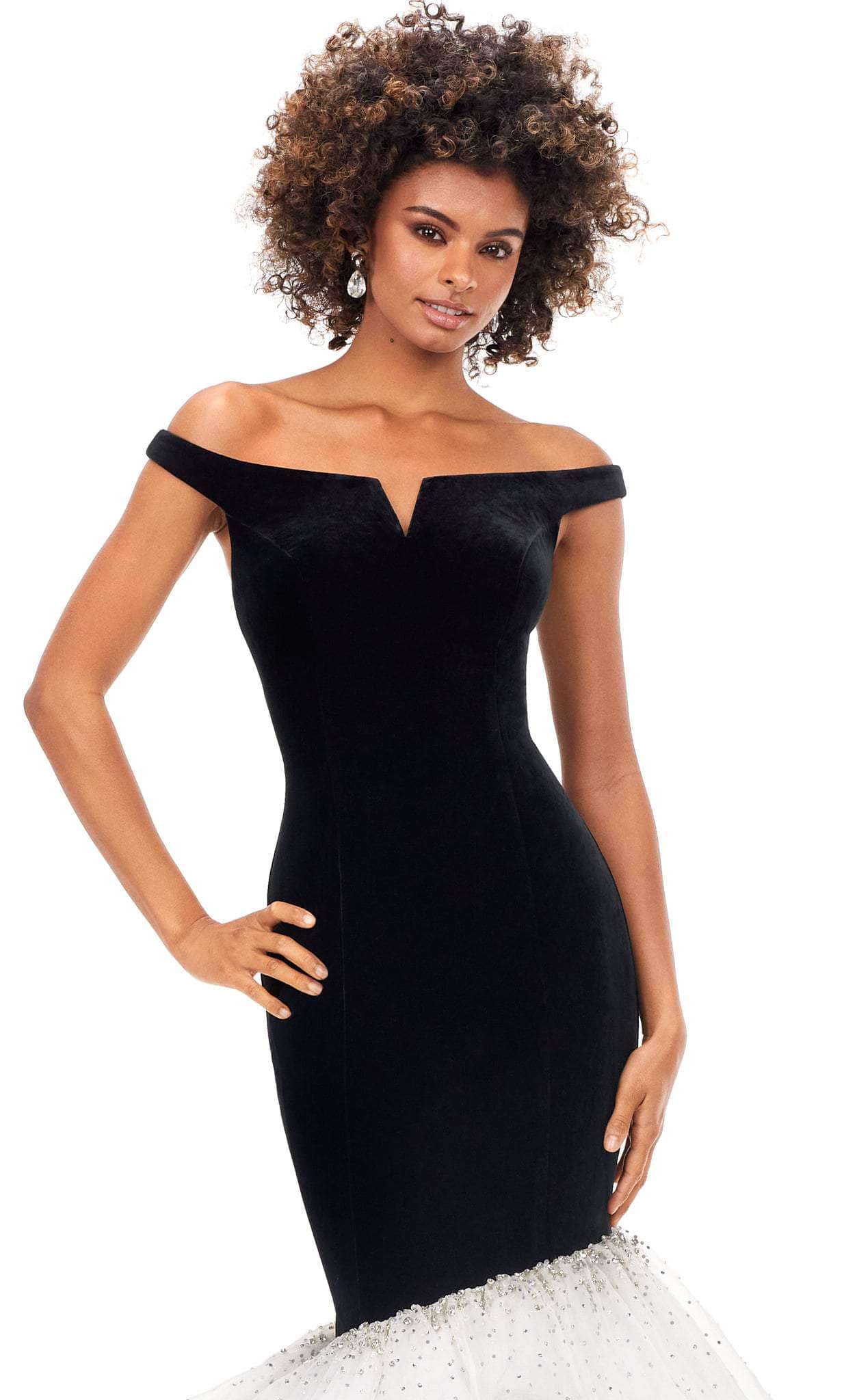 Velvet-Organza Combo Mermaid Gown