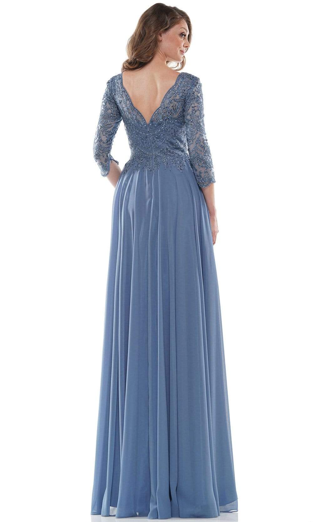 M238SL Embroidered Bodice Chiffon A-Line Gown