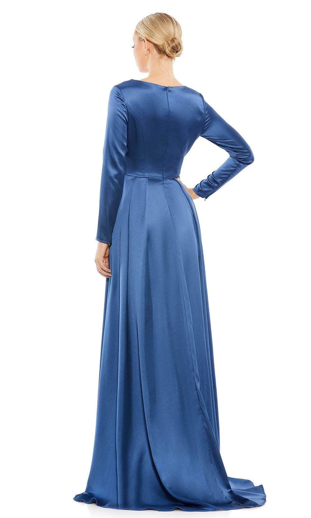 26613 Long Sleeves Pleated A-line Gown