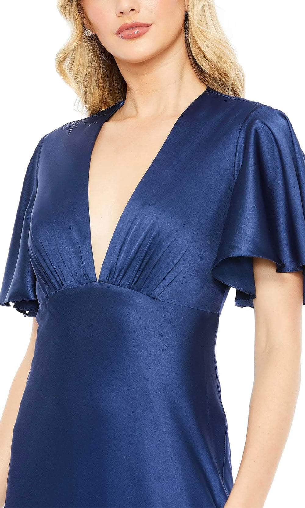 Flounce Sleeve Evening Dress