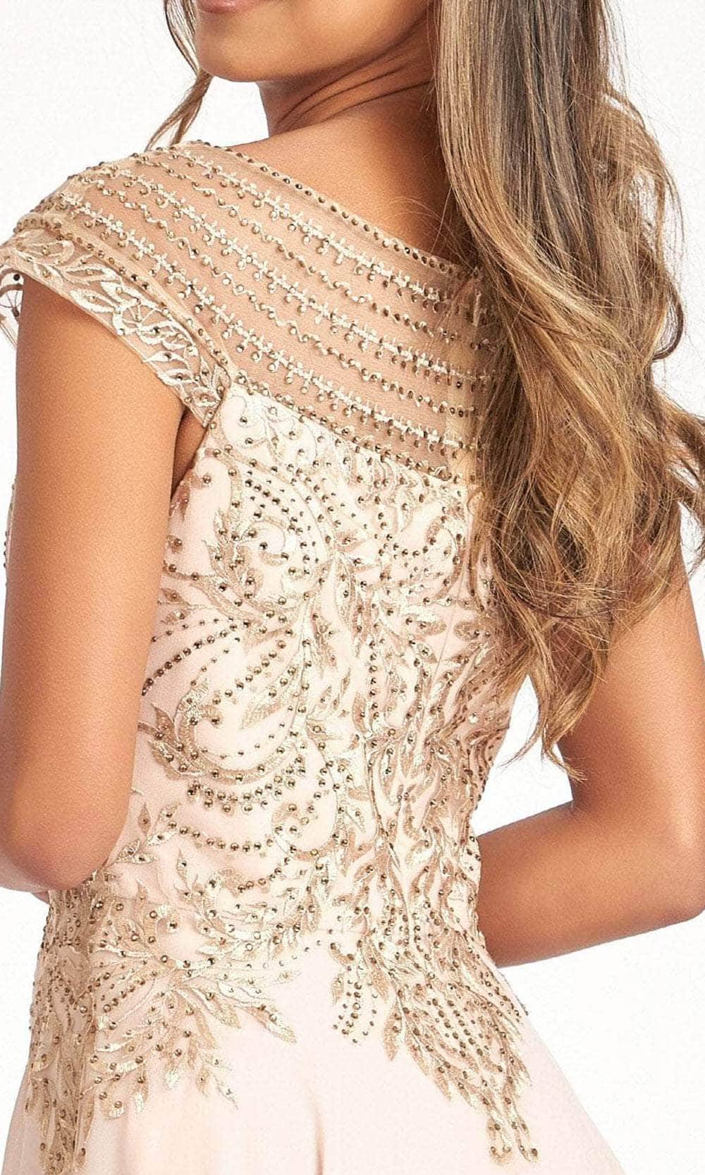 Embroidered Scoop Formal Gown