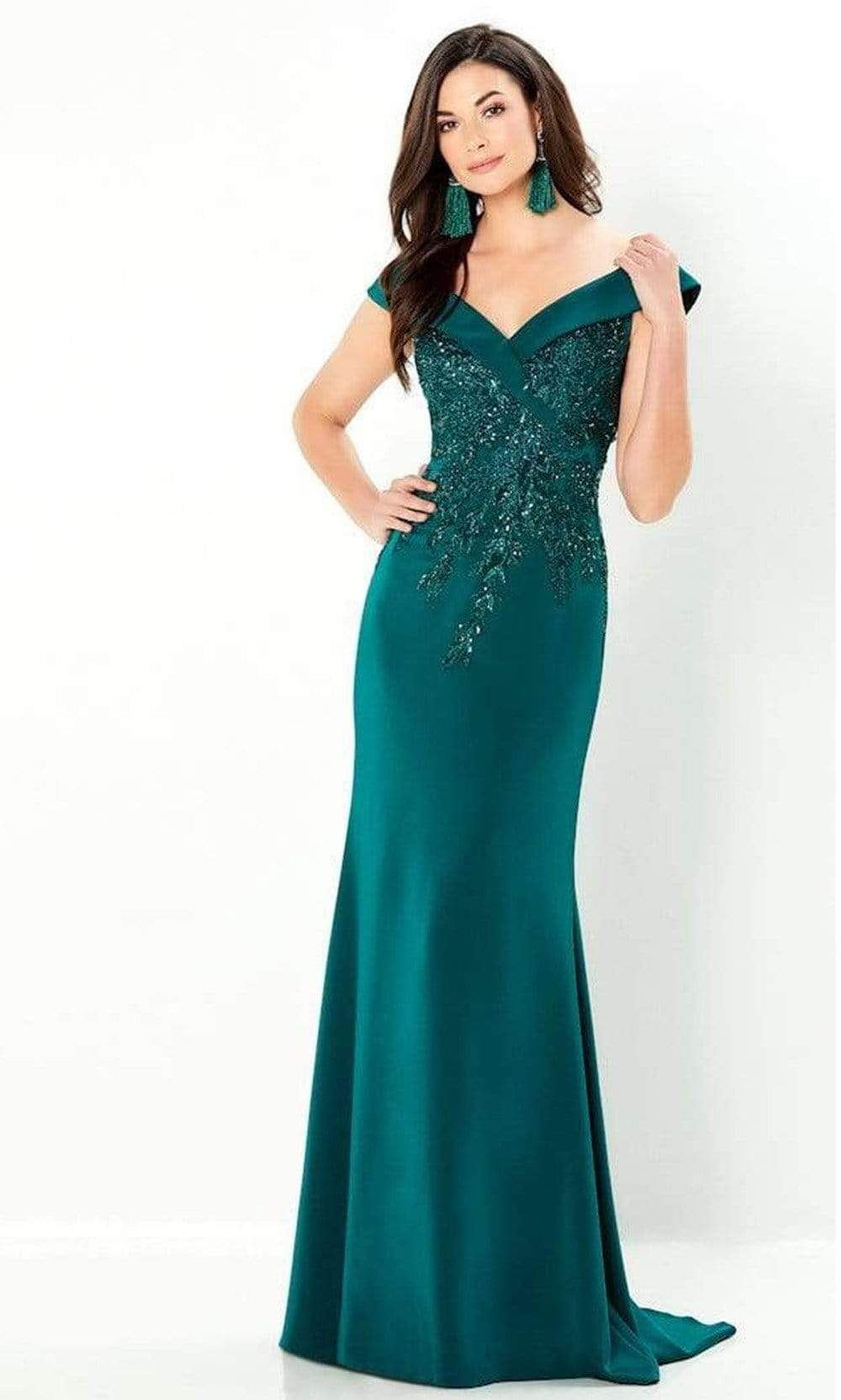 220932 V-Neck Evening Dress