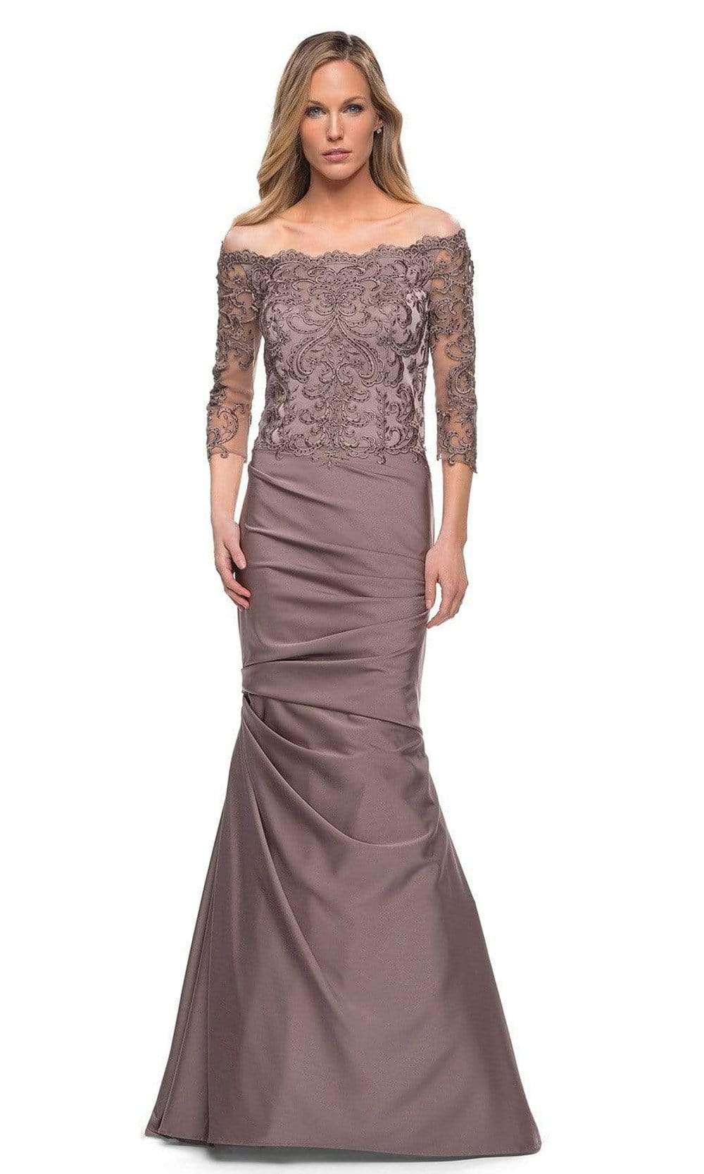 29324 Off Shoulder Trumpet Evening Dress