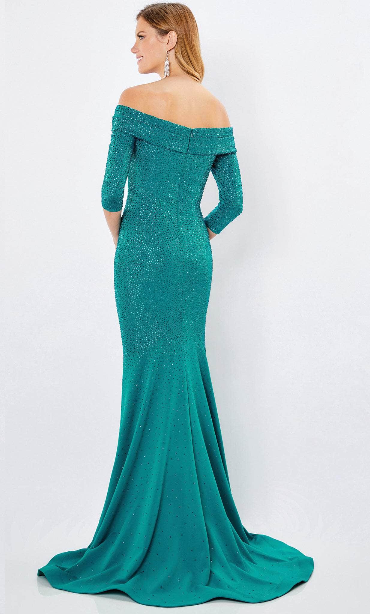 Beaded Off Shoulder Evening Gown