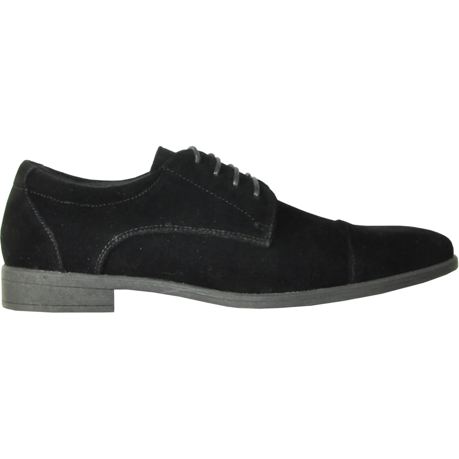 Mens Formal Suede Style Wedding & Prom Cap Toe Dress Shoe in Black