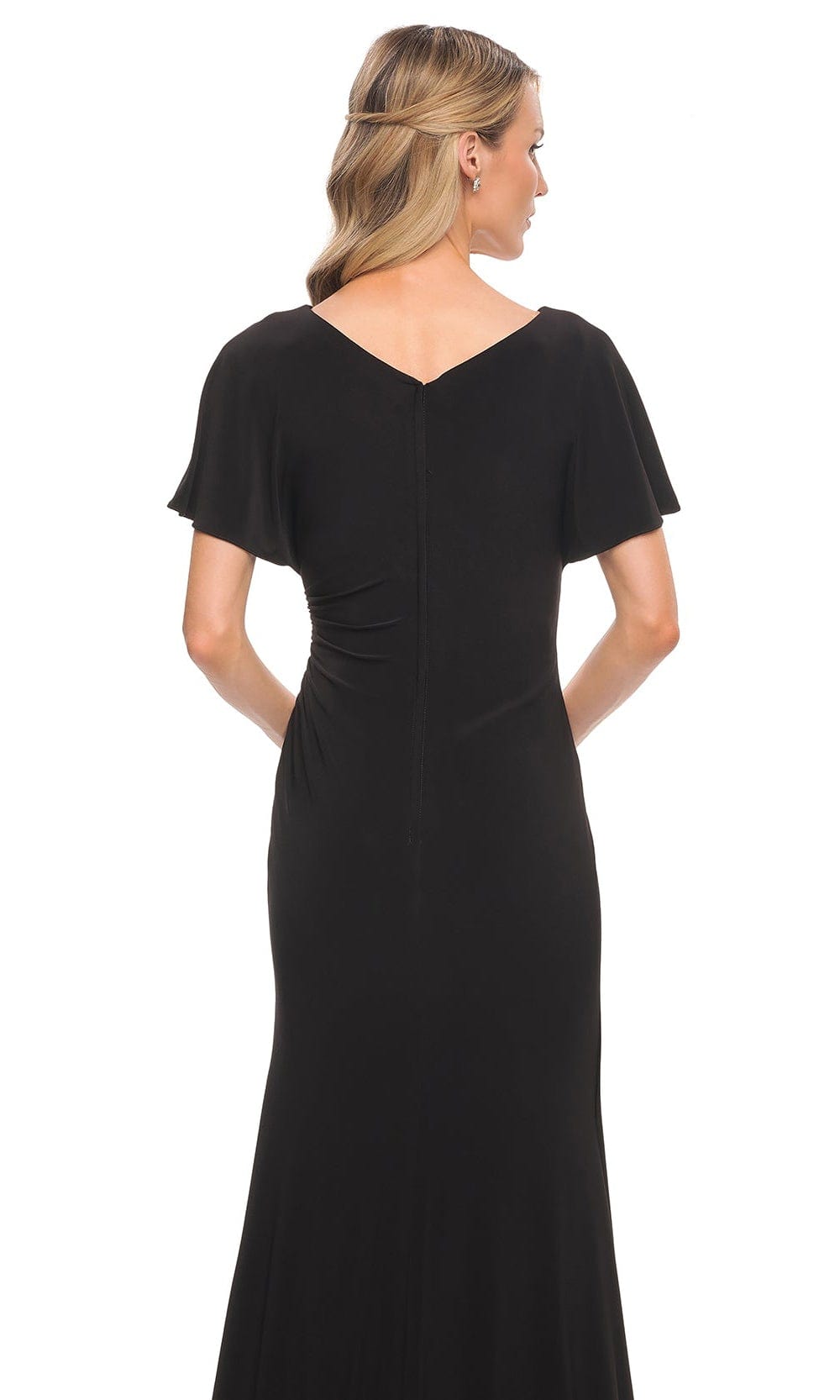 V-Neck Fitted Evening Dress