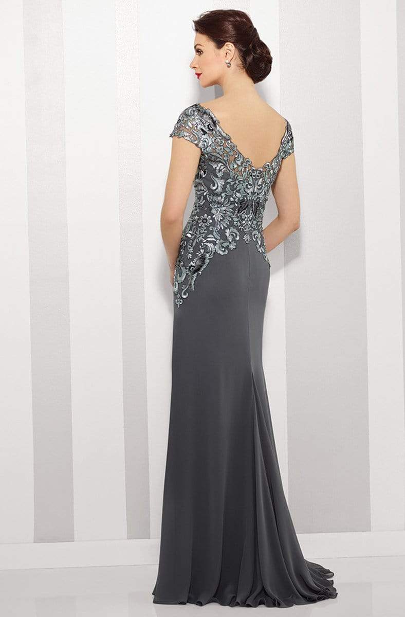 216691 Illusion Appliqued Mother of the Groom Trumpet Dress