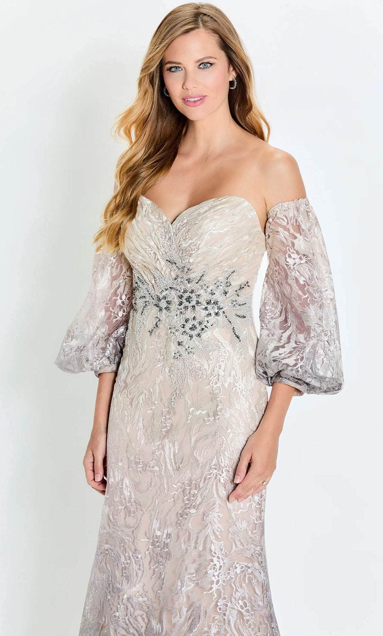 Detachable Sleeves Formal Gown