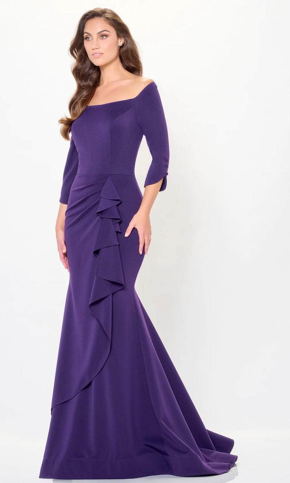 Quarter Sleeve Mermaid Evening Gown