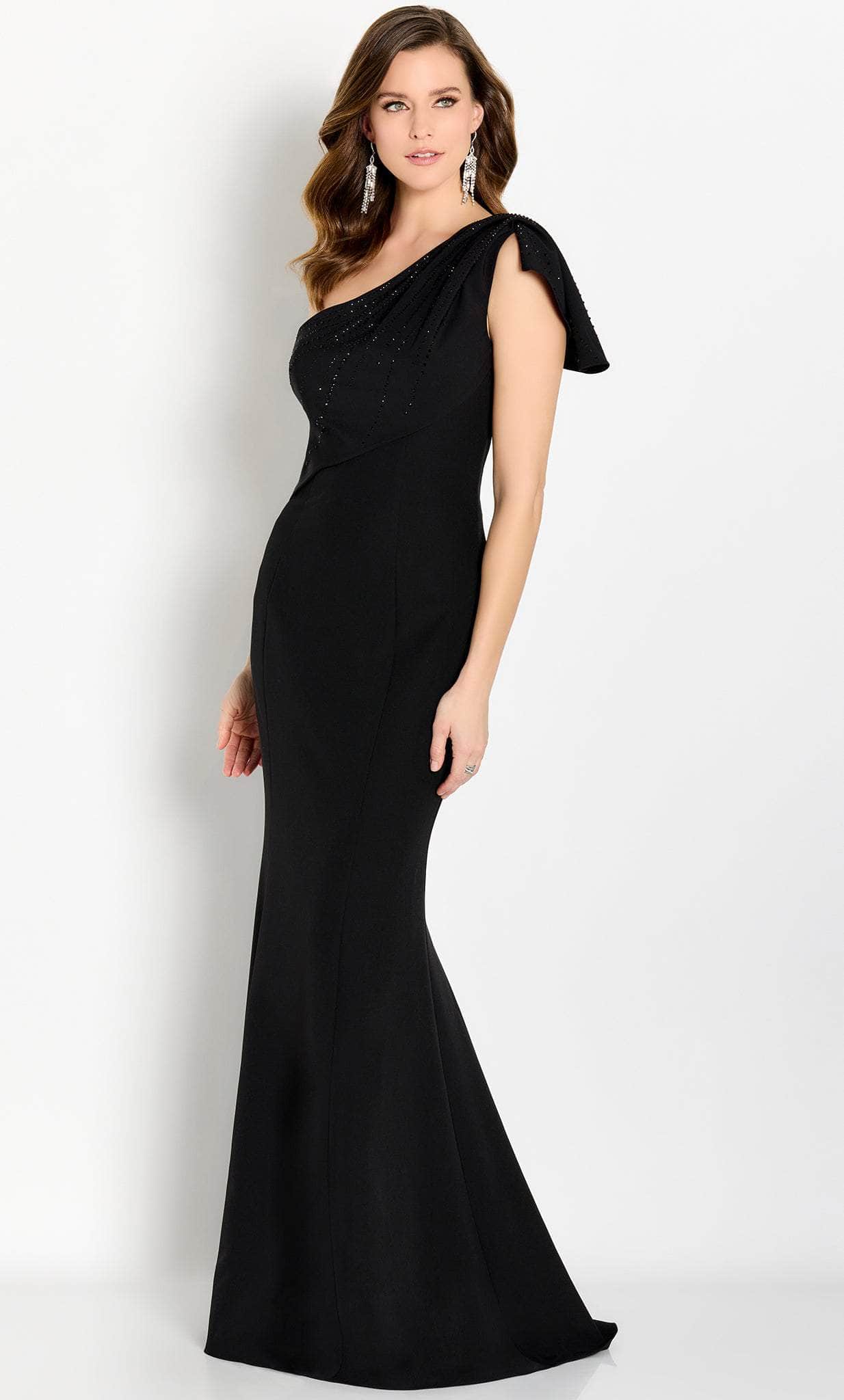 Draped Asymmetric Evening Gown