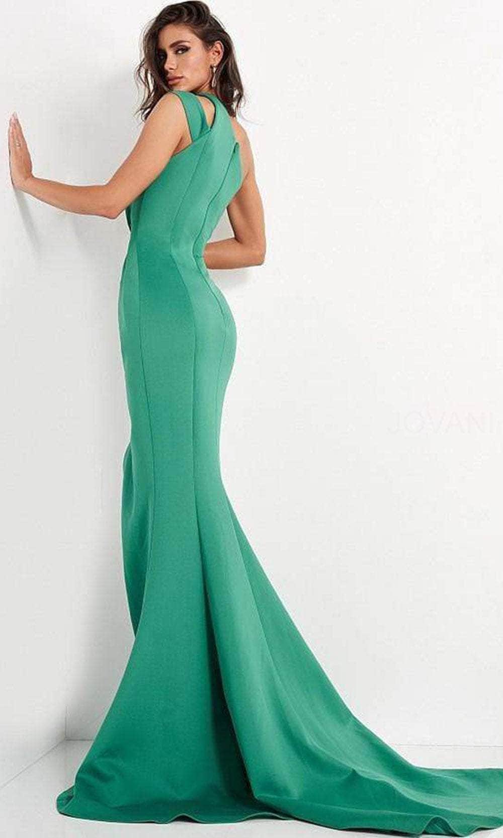 04222 Split One-Shoulder High Leg Slit Evening Gown