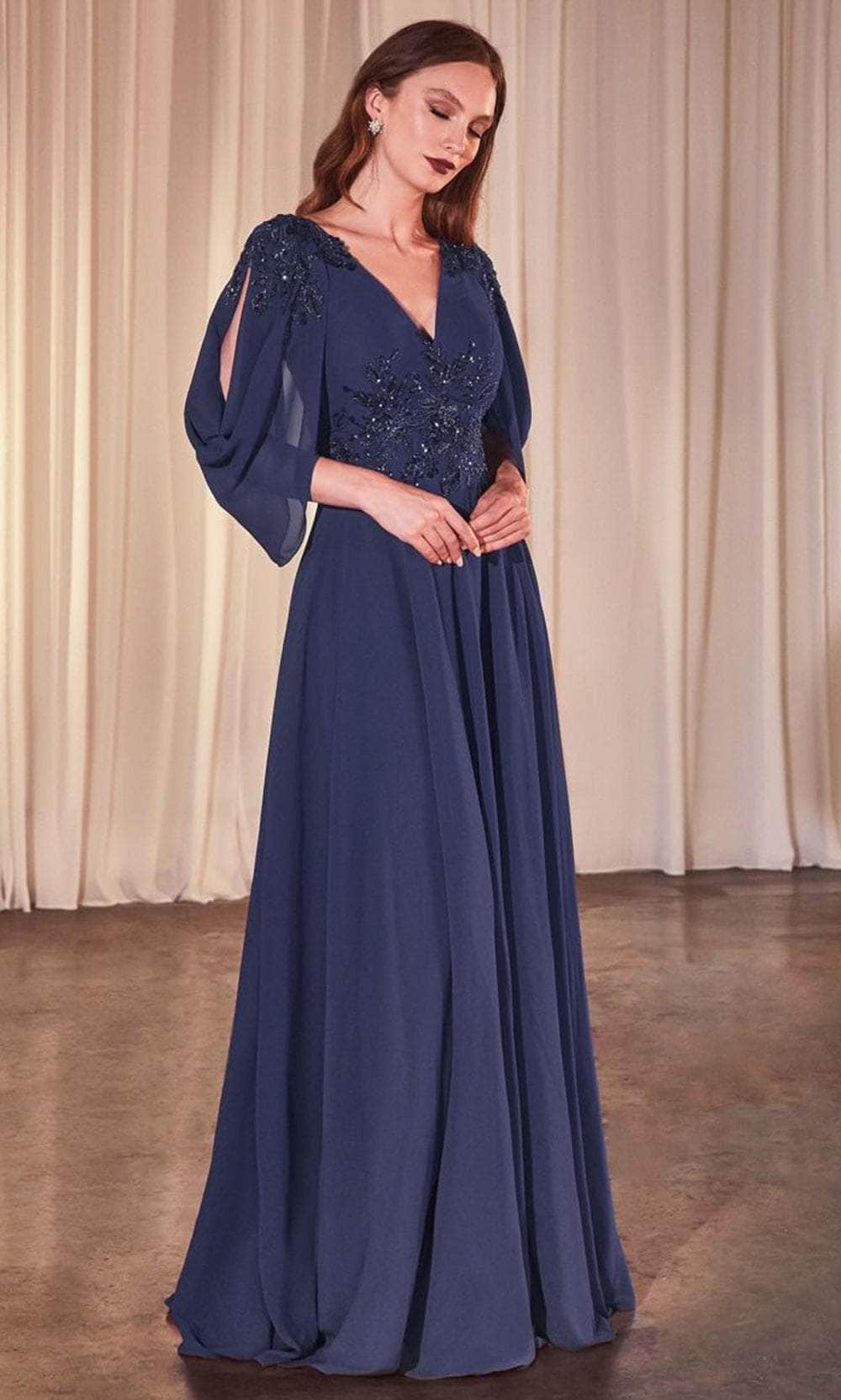 Applique Split Sleeve Gown