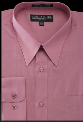 Men’s Regular Fit Basic Dress Shirt in Rose Pink