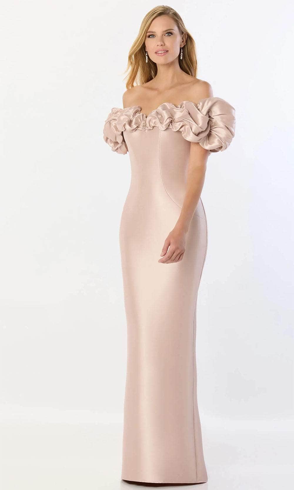 Off-Shoulder Fitted Bodice Mother of the Bride Dress