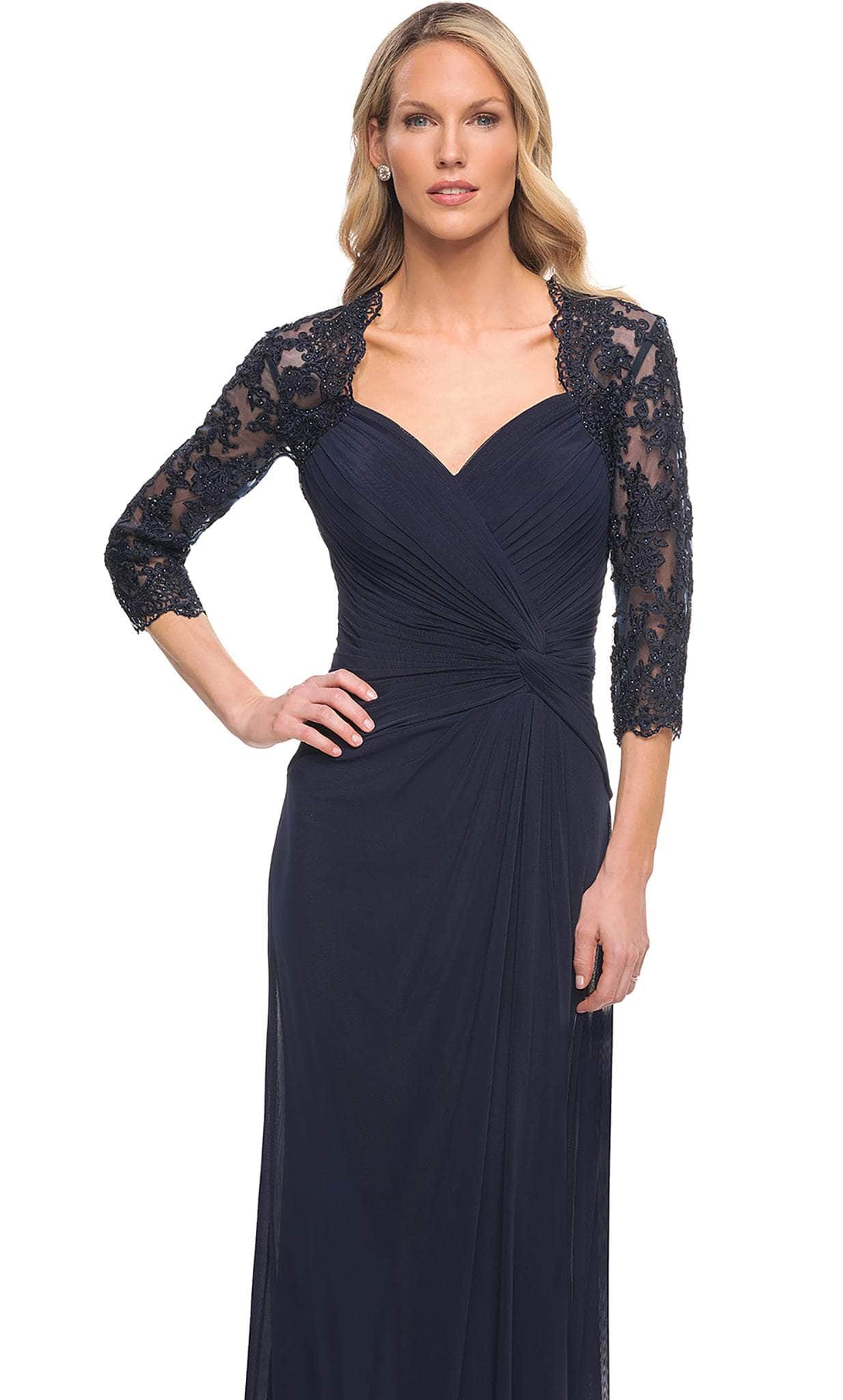 23244 Ruched V-Neck Column Dress
