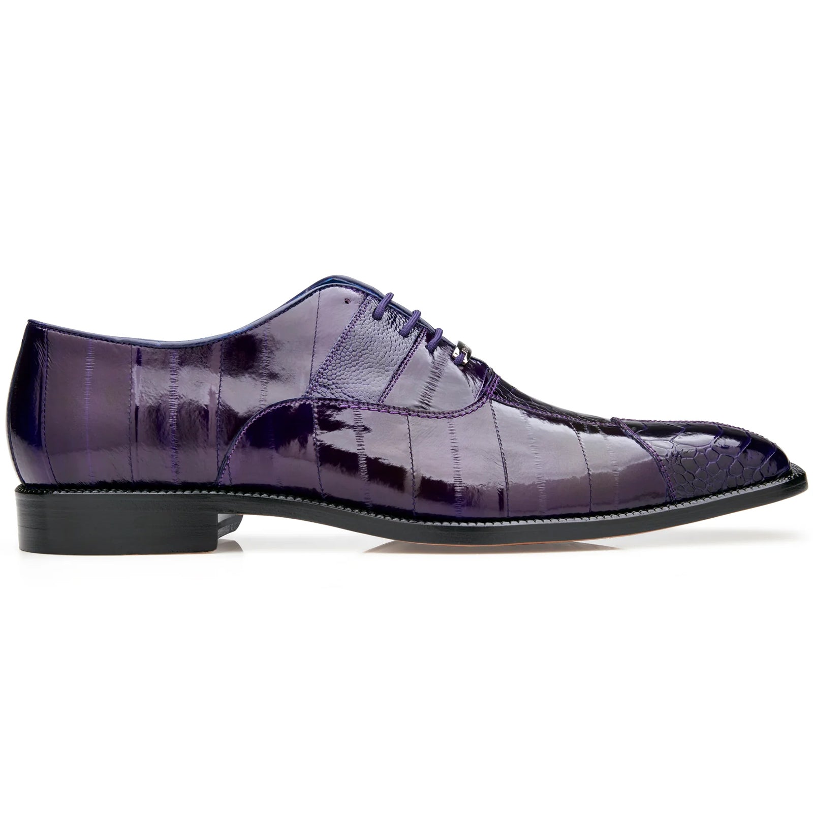 Men’s Belvedere Mare Ostrich Leg & Eel Skin Dress Shoe in Purple