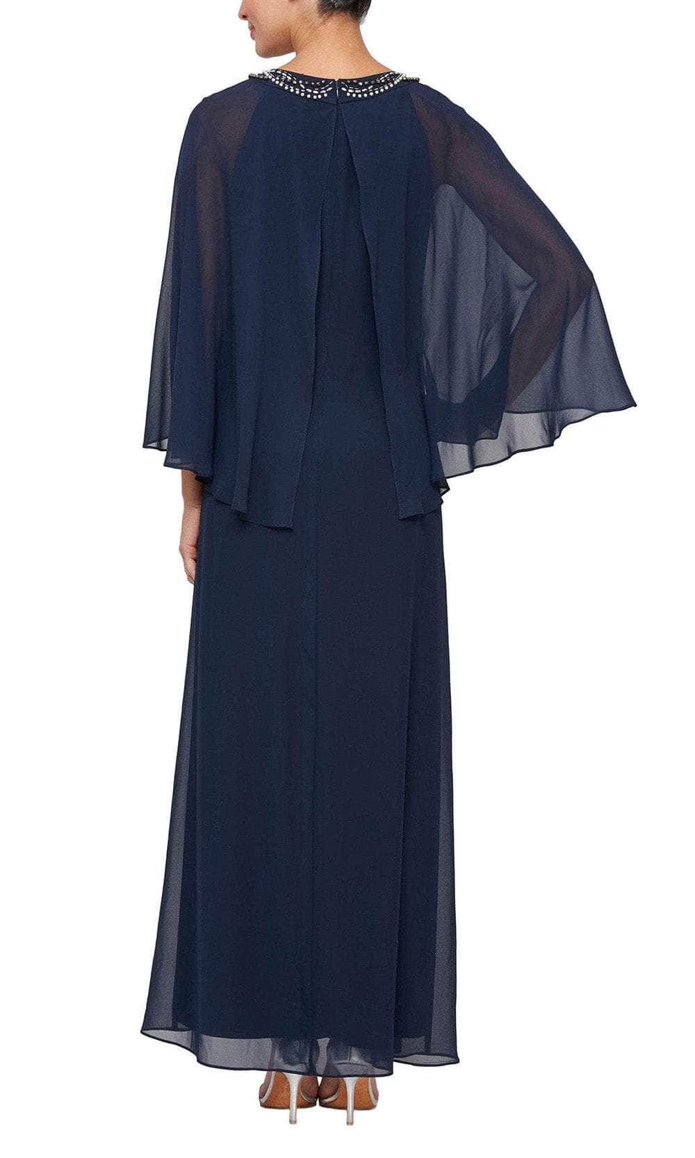 Capelet Sleeve Evening Dress