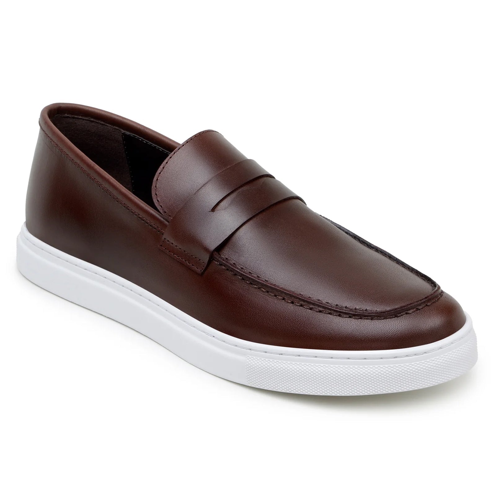 Men’s Belvedere Elliot Nappa Leather Casual Slip On Penny Loafer in Brown