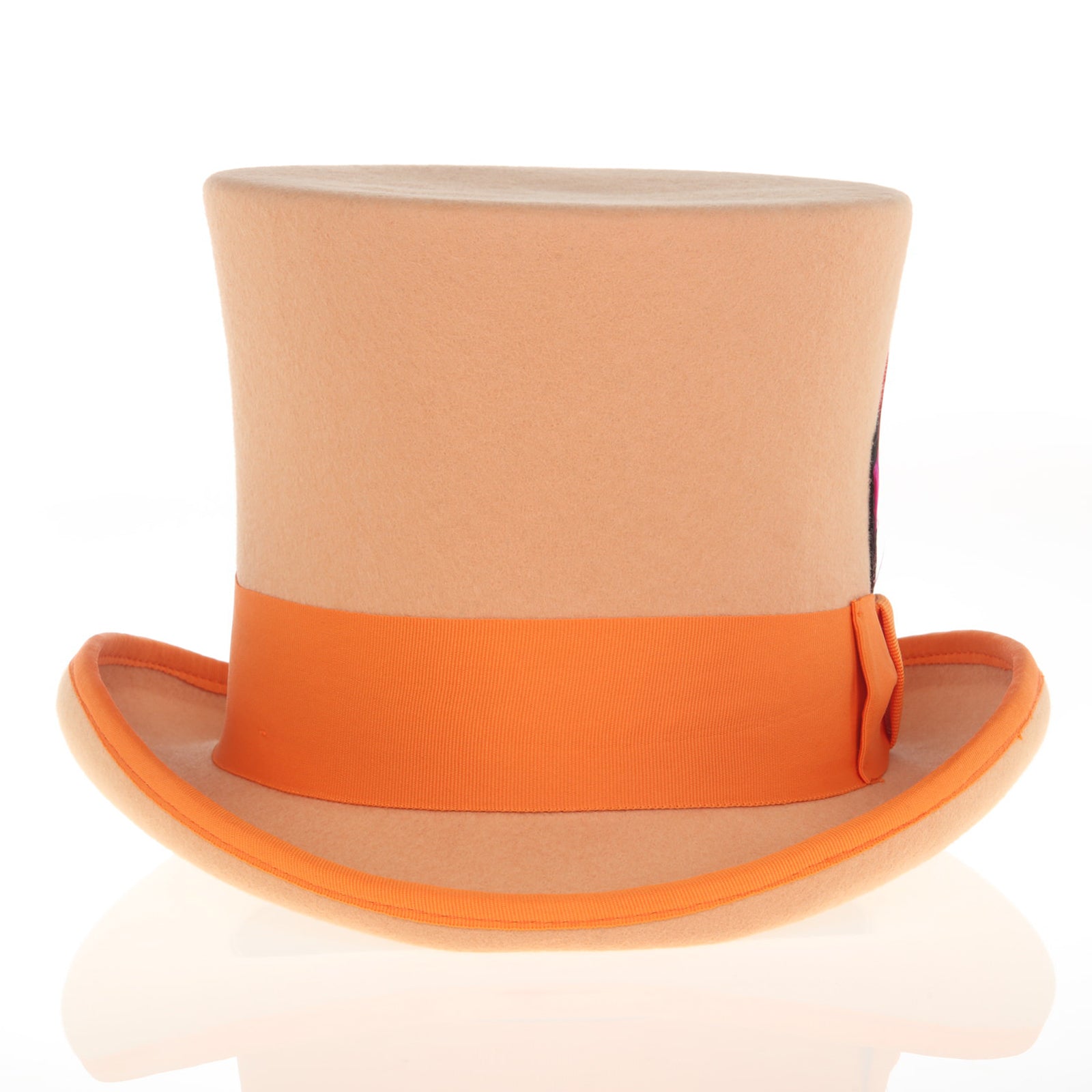 Men’s Tall 100% Wool Dress Top Hat in Orange