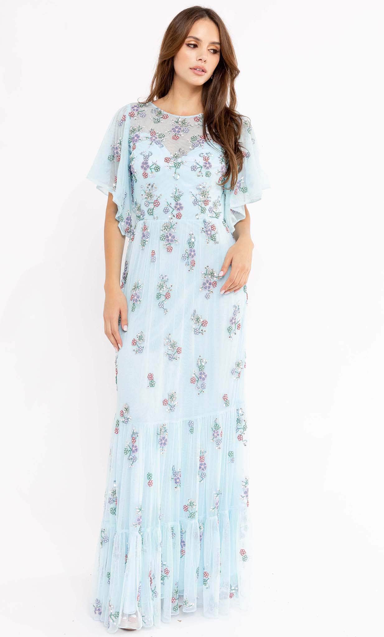 Soft-Looking Floral Long Dress