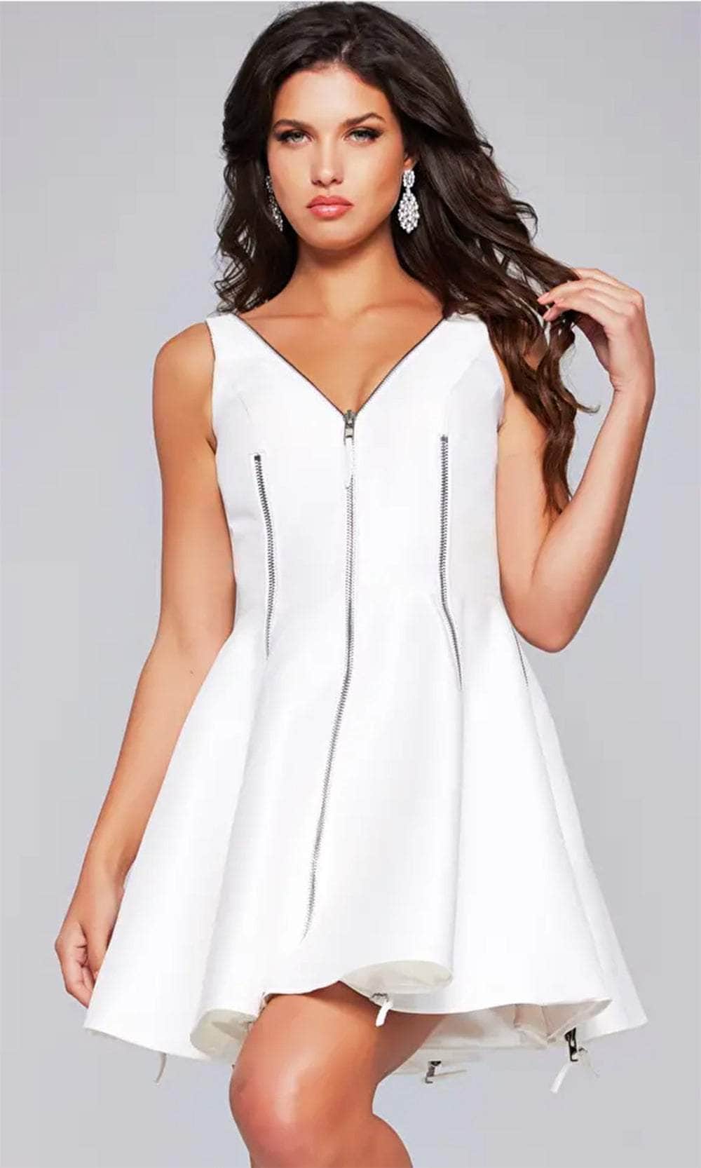Zipper Detailed Cocktail Dress