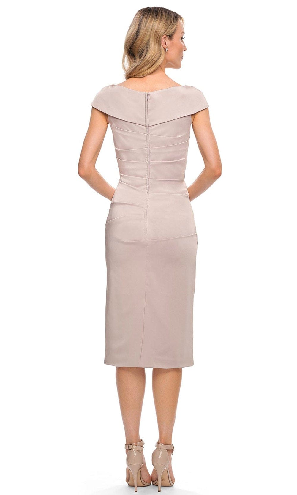 V Neck Pleated Short Sheath Dress