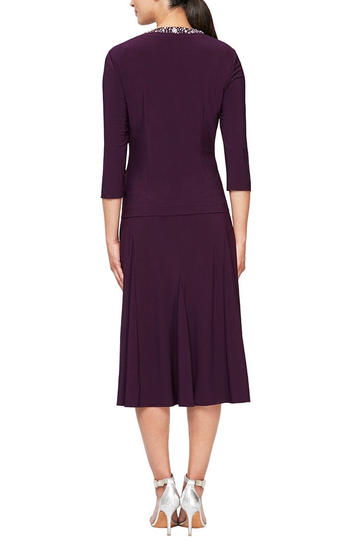 135372 Beaded Scoop Neck Two-Piece Dress