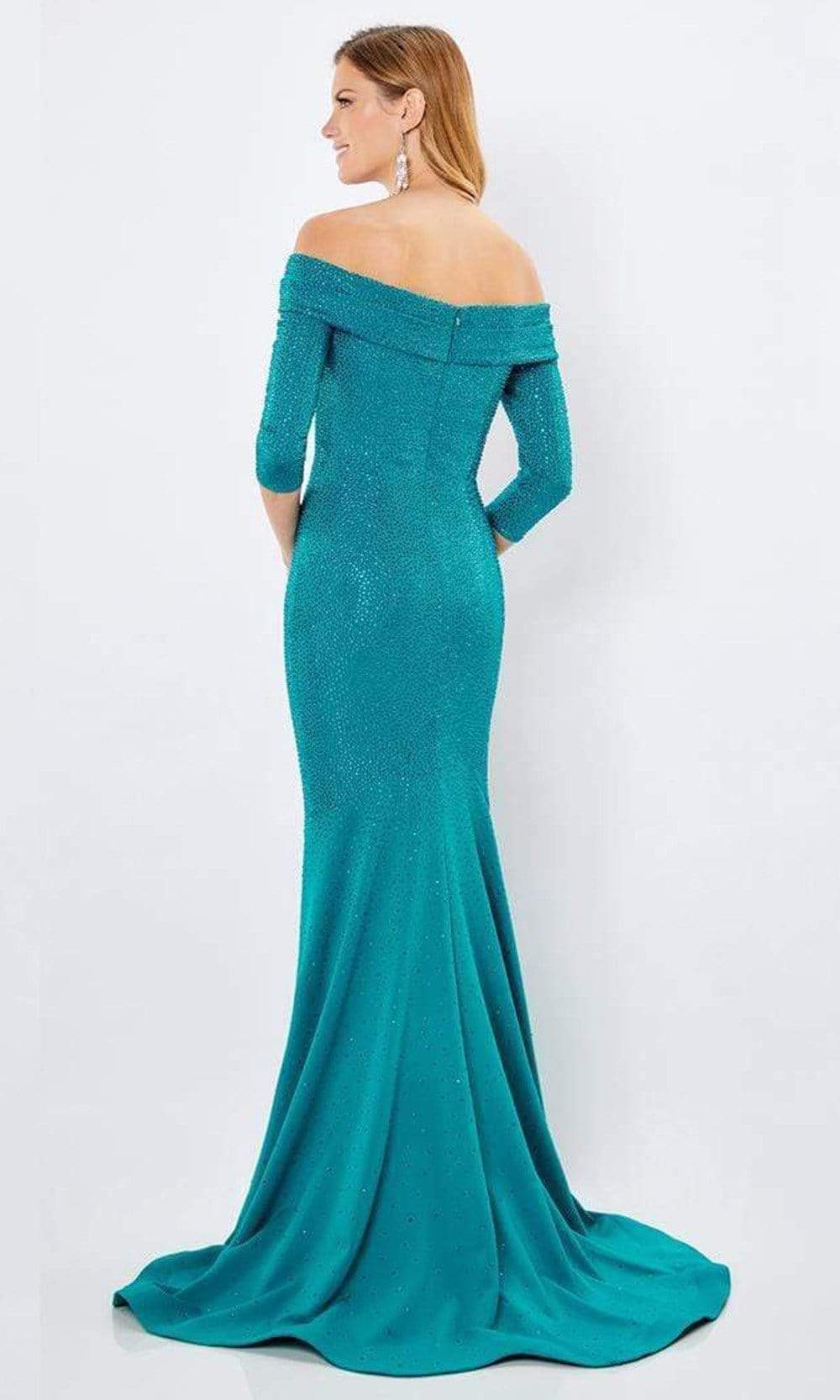 221970 Off-Shoulder Sparkle Beaded Mermaid Gown