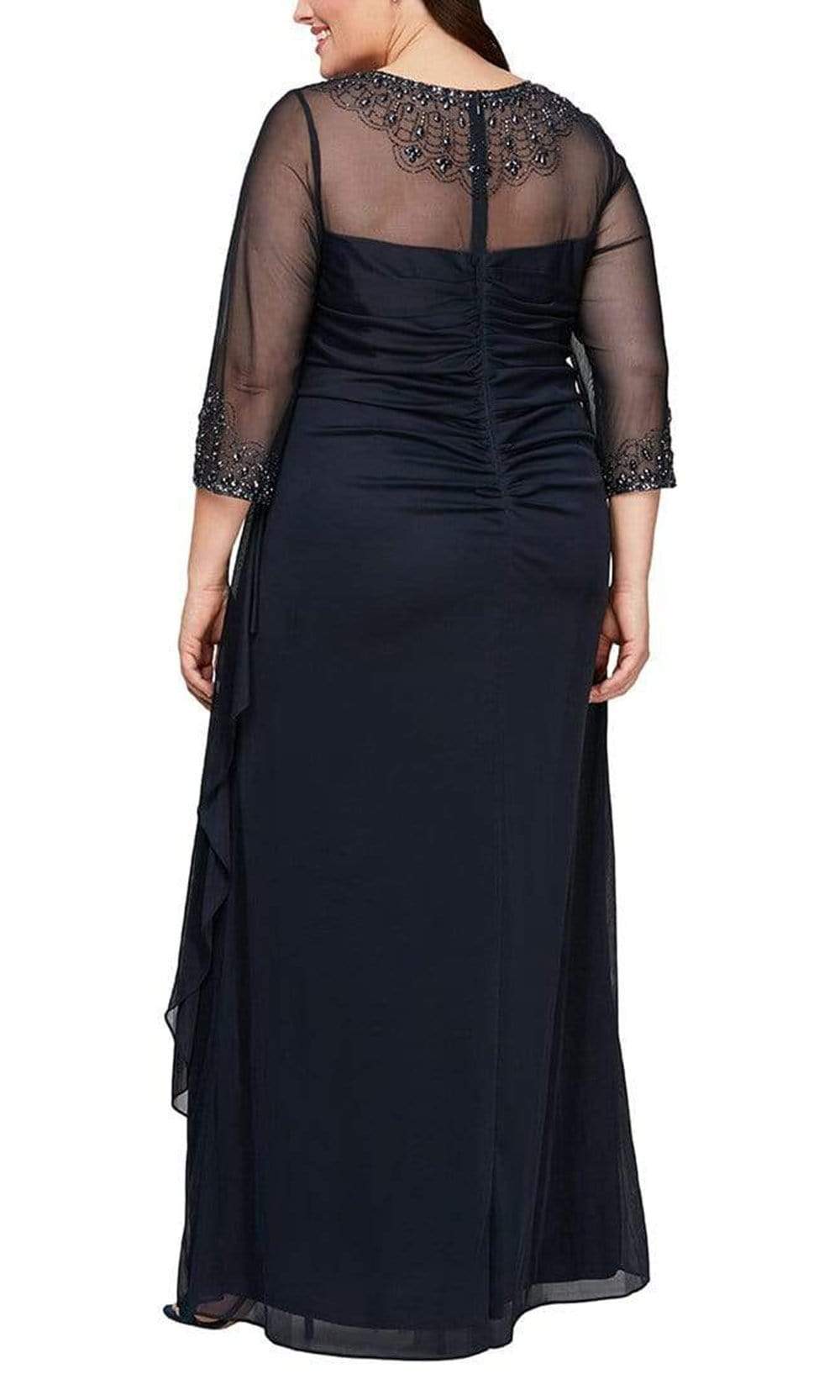 432833 Beaded Jewel Neck Sheath Dress