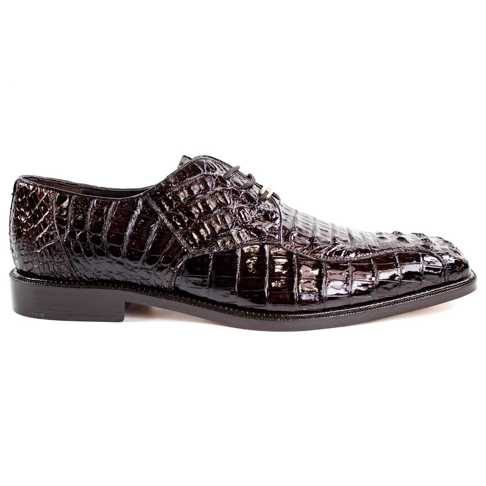 Men’s Belvedere Chapo Hornback Caiman Crocodile Dress Shoe in Brown