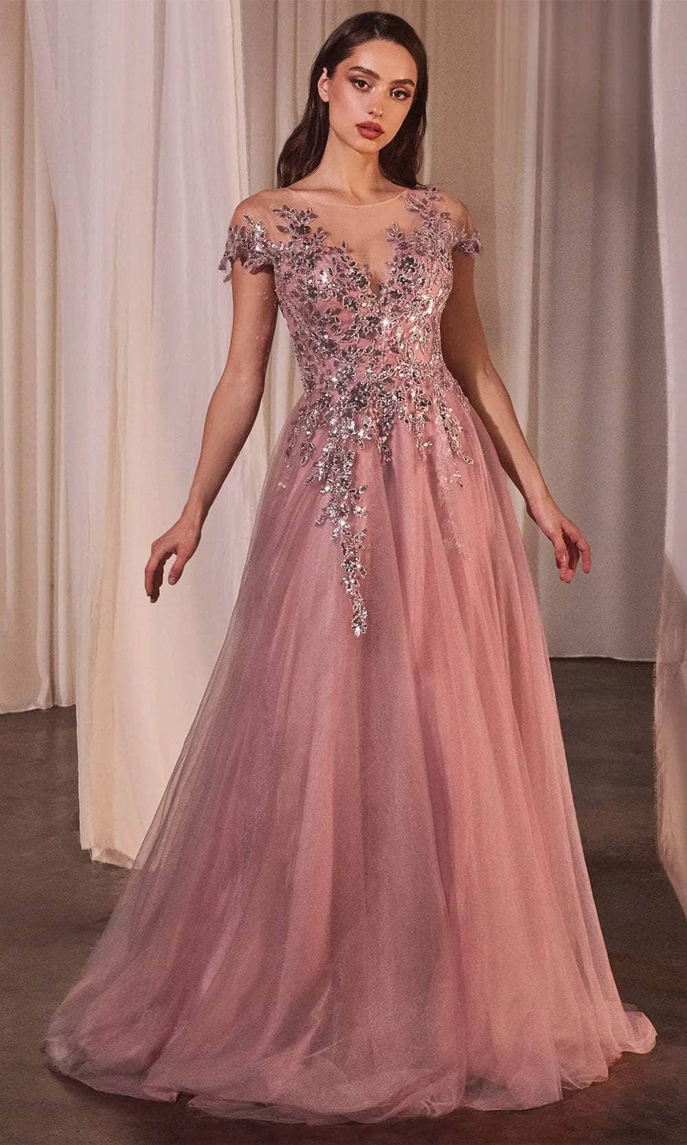 Sequin Applique Long Gown