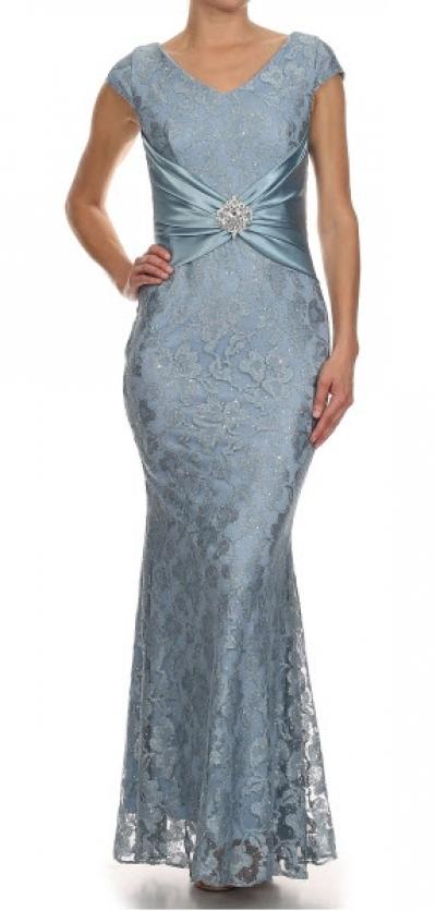 2003 Lace V-neck Trumpet Dress