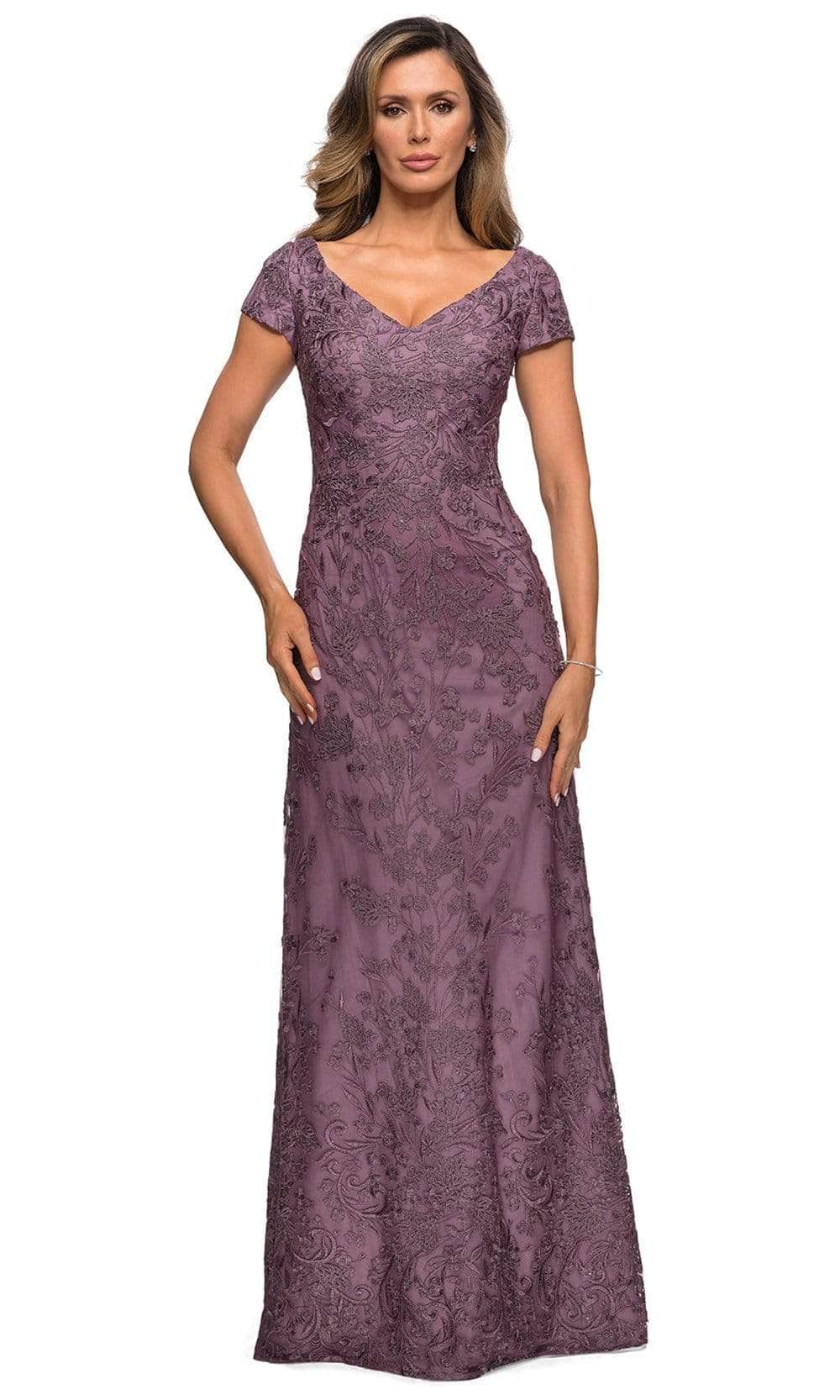 Lace Applique Evening Dress